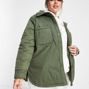 Violet Romance Plus padded shacket in khaki Size 20